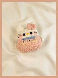 Pink Fluffy KT Cat Wireless Bluetooth Earphone Case for Apple AirPods 1/2/3/Pro Generations 4/5 Plush Material Cute Cartoon Style