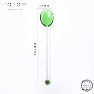 Thìa Thủy Tinh Nhiều Màu Sắc Dài Tay Thìa Đánh Cà Phê JOJOS L. PD.Nongfu Phụ Kiện Nhà Bếp Thiết Yếu Cho Gia Đình