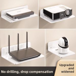 MONLEYTA | No-Drill Wall-Mounted Router Placement Rack Optical Cat Wifi Set Top Box Storage Shelf Camera Surveillance Stand Universal PVC