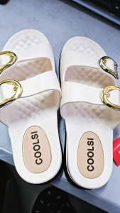 Elegant Double Buckle Comfort Slides for Women – Trendy Casual Flat Sandals