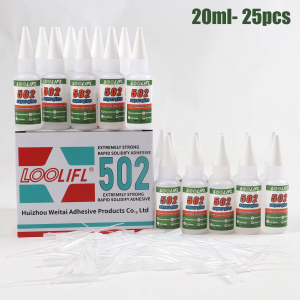 LOOLIFL | Loolifl-502 Super Glue Acrylic Adhesive 10-Second Bonding Low Whitening High Strength Suitable for Wood Plastic Ceramics Metal Easy Tool-Based Application Multifunctional and Versatile