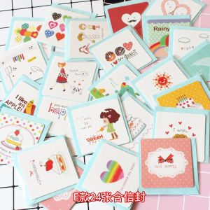 Christmas Greeting Card Creative Cartoon Thanksgiving Message Mini Card with Envelope Festive Supplies Ideal for Christmas Night