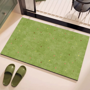 Water-Absorbing Non-slip Retro Green Bathroom Carpet