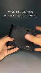 Stylish Mens Short Wallet Horizontal Soft Leather Design Multiple Card Slots for Casual Use