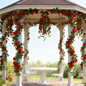 Artificial Rose Vine Flower Wall Bride Wedding Wreath Festival Silk Rattan Leaves Garland Arch Home Room Decor Hot Selling Gift