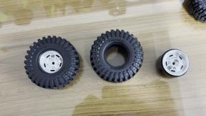 Bộ 4 Bánh Xe Và Lốp Beadlock 1.3 Inch Lỗ Bắt Ốc 7mm Dành Cho Xe RC Crawler Tỷ Lệ 1/18 1/24 Tương Thích Với TRX4M SCX24 AX24 FCX18 FCX24 Phụ Kiện.