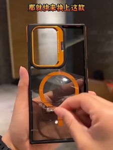 Ốp lưng điện thoại cao cấp trong suốt có giá đỡ ống kính vô hình cho Samsung Galaxy S25 Ultra S22 S23 S24 FE