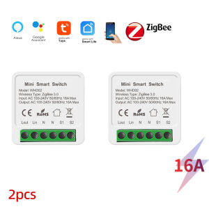 Tuya Zigbee Mini Smart DIY Switch 2Way 16A Module Control Smart Home Relay Light Automation Breaker Works With Alexa Google Home