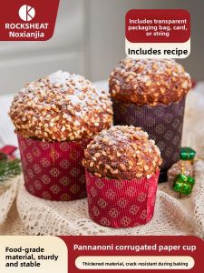 No Baking Home Panettone Christmas Cake Paper Cup Steel Needle Iron Sign Baking Tools Kitchen BBQ Cooking Utensils DIY Baking