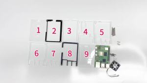 Raspberry Pi 5 Acrylic Case 9 Layer Design Shell Support Cooling Fan Active Cooler Aluminum Heatsink for Raspberry Pi 5 RPI5 Pi5