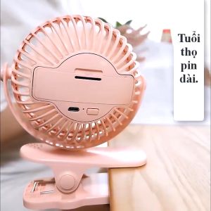 [Voucher 50K| 25.06 29.06] Quạt mini kẹp để bàn sạc tích điện không chổi than chạy cực êm nhiều màu sắc My Home DN036