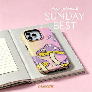 Potdemiel | Pastel Magic Mushroom For 2 in 1 Flower Case For iPhone 17 16 15 14 13 Pro Max Luxury Phone Cover CaseChic