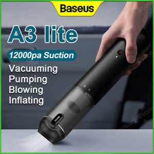 Baseus A3 Lite Car Vacuum 12000Pa รถดูดฝุ่น Airflow Pump ไร้สายแบบพกพารถดูดฝุ่น รถดูดฝุ่นมินิโฮมออฟฟิศ