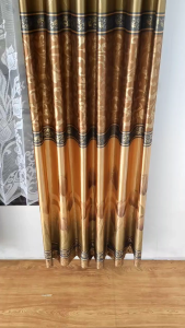 Gorden Pintu Tengah Mewah Kain Blackout Print Emas Tebal Tidak Terawang Tinggi 230 cm