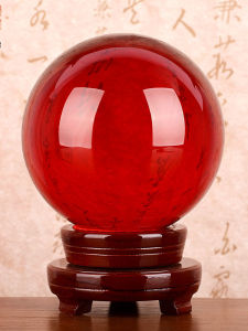 Opportunity Knocks Red Citrine Ball Glass Ball White and Blue Pink Large-Sized Living Room Office Domestic Ornaments