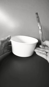 PAPER BOWL PUTIH 650ML WADAH MAKANAN MANGKOK KERTAS KAMI (25 PCS)