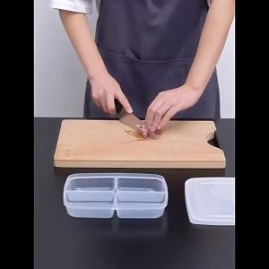 【6 pcs】Food storage box kitchen pre made meal preparation box no cross flavored vegetables frozen meat four compartment refrigerator fresh-keeping box