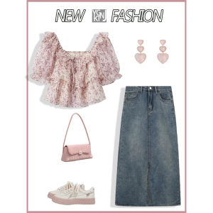 YNY | French Floral Collar Bubble Short Sleeve Shirt