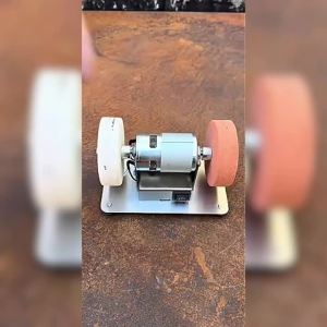 Aideepen | Portable Speed Adjustable Mini Bench Grinder Space-Saving EU Plug Desktop Grinding Machine Sturdy Base Electric Grinder for Home