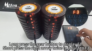 Restaurant 20 Pager Buzzer Wireless Service Calling System 1000M and 999 Channel with Vibrates Queue