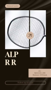 ALPSPORT RR 4U 25LBS Badminton Racket Original Design Carbon Fiber Professional Offensive Racquet