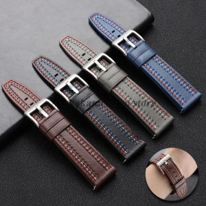 20mm 22mm Brown Black Cowhide Leather Watch Band For Huami for Samsung for Huawei Bracelet Quick Release Mens Replacement Strap