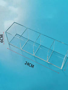 Hộp Đựng Đồ Acrylic Nhiều Ngăn Hình Vuông Trong Suốt 3 Ngăn 4 Ngăn Đa Năng Ngăn Đựng Đồ Dùng Văn Phòng Phẩm Chống Bụi