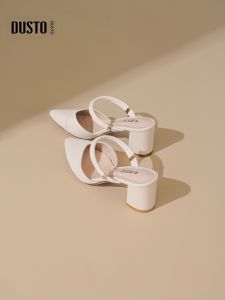 DUSTO | Multi-wear Block Heel Pointed Toe Covered Sandals High Heels