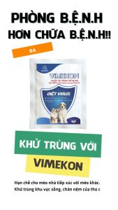 Vemedim Vimekon Bột Pha Nước Sát Trùng Chuồng Trai Môi Trường thế hệ mới cho Chó Mèo - Gói 20g