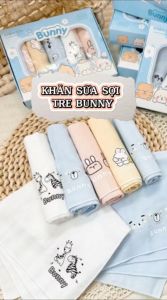 Set 5 khăn sữa cho bé KidsWorld Bunnny vải xô Muslin siêu mềm mịn rửa mặt tắm cho bé sơ sinh thấm hút tốt an toàn cho da bé size 30x30cm