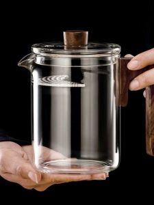 เตาแก้วความจุขนาดใหญ่ ความหนา ทนทานต่อความร้อน พร้อมฝาปิด เตาต้มชา แยกน้ำชาและใบชา อุปกรณ์ทำชาแบบยูนิต