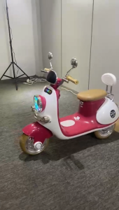 2026 New Kids 3 Wheel Retro Electric Scooter Ride On Toy With LED Headlight Music Large Battery Anti-Tip Four Auxiliary Wheel Safe PP Material Comfort Wide Seat For Toddler Boys Girls Birthday Gift Multiple Colors Available