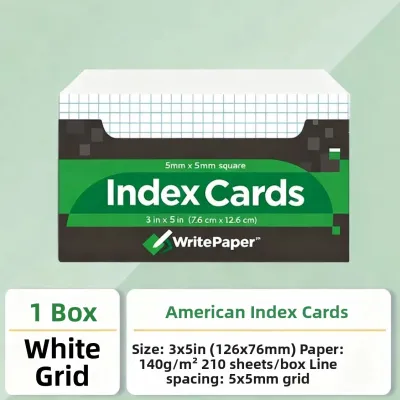 American Style Index Cards Single-Sided Blank Memo Cards Word Learning Flashcards Student Notepad Paper Bookmark Paper