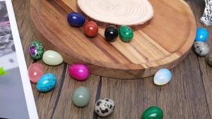 12 PCS Egg Stones Polished Crystal Stones DIY Decorations Suitable as Home Décor Desktop Ornaments Aquarium Decorations