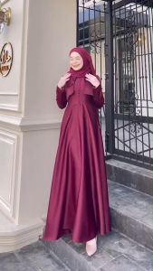 ชุดเดรสออกงาน เดรสยาว ชุดมุสลิม เดรสอิสลามสำหรับผู้หญิงใส่ออกงาน ชุดใส่นิกะห์ เดรสใส่งานแต่ง ชุดใส่รายอ