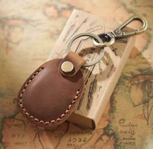 genuine leather Air tag case protection shell airtag case holder protector anti lost Keychain