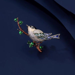 Elegant Enamel Bird Brooch Pin for Women Fashionable Trendy Personality Pin Flower Pin Alloy Silver Gold Plated Animal Pattern