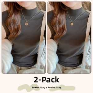 miiow | Thickened and Warmed Tight Fleece Half-High Neck Womens Long Sleeve T-Shirt