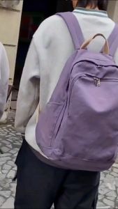 Tas Ransel Pria Wanita Polos Simpel Multifungsi Muat Laptop Dan Barang Sehari-hari - RK010