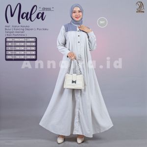 MALA DRES - GAMIS BAHAN KATUN HARUKA KEKINIAN DENGAN PILIHAN WARNA YANG SOFT DAN CANTIK BY ANNAIRA.ID