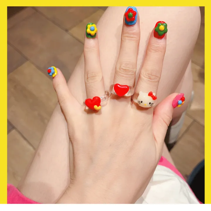 Unique Exquisite Transparent Plastic Hello Kitty Cartoon Antique Ring ...