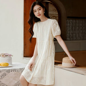 XIANGYING | Đầm A-Line Mùa Hè Tencel Trắng