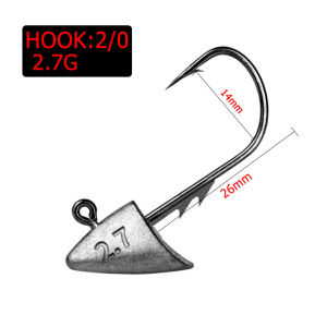 MrLurion 20pieces 2.7g 3.5g 4.2g 5g  Triangle jig head hook Weedless Long Shank crank Jig Head For Soft Worm