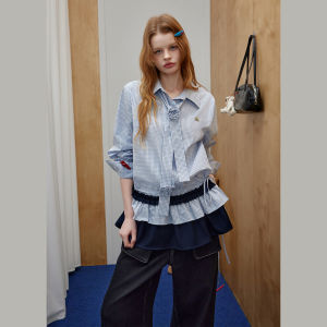 Unifree | Retro American Comfortable and Slim Two Piece Set Plaid Shirt Skirt