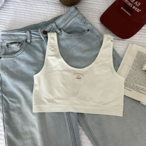 Modale Backless Bralette Thin Cup Wide Strap Underwear Vest Top for Teenage Girls Student Suitable Spring Short Length Solid Color