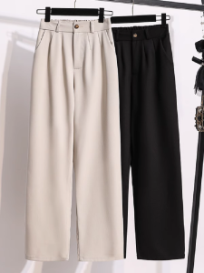 Export Export Discount Womens Clothing Plus Size Loose Straight-Leg Wide-Leg Pants 100.00kg Chubby Girl Cover Slimming Suit Pant