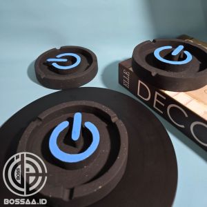 Asbak Aesthetic Asbak Unik Asbak Sosmed Asbak Logo Button Power Hitam