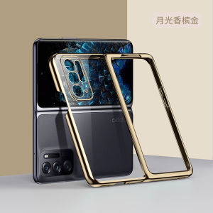 Ultra-Thin Electroplated Frame Phone Case for OPPO Find N N2 N3 Flip Transparent Protective Cover Full Lens Protection Anti-Fall Naked Phone Sensation