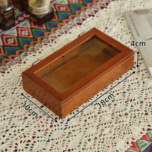 Hộp Đựng Trang Sức Bằng Gỗ Thật Để Bàn Chống Bụi Trưng Bày Sắp Xếp Vòng Tay Nhẫn Khuyên Tai Hộp Đựng Trang Sức Cổ Điển