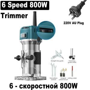 800W Electric Trimming Machine Router Carpentry Manual Trimming Tool 30000rpm Woodworking 6 Speed 1/4 Trimmer DIY Power Tool